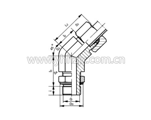 VEE-M端45度可调向接头-公制螺纹